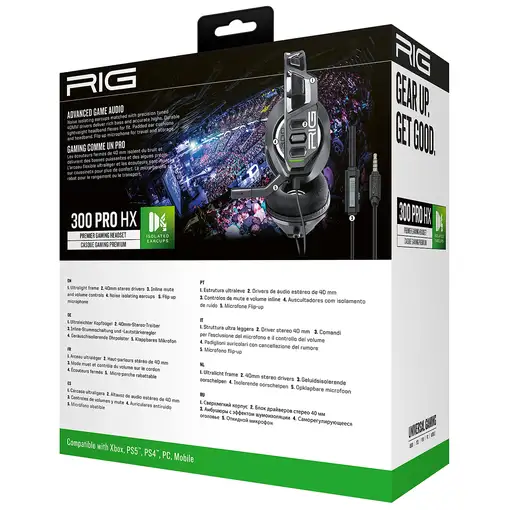 NACON RIG 300 PRO HX Auriculares Alámbrico Diadema Juego Negro
