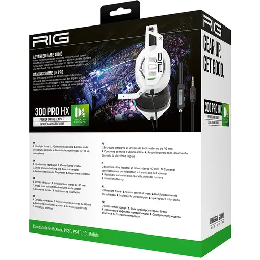 NACON RIG 300 PRO HX Auriculares Alámbrico Diadema Juego Blanco