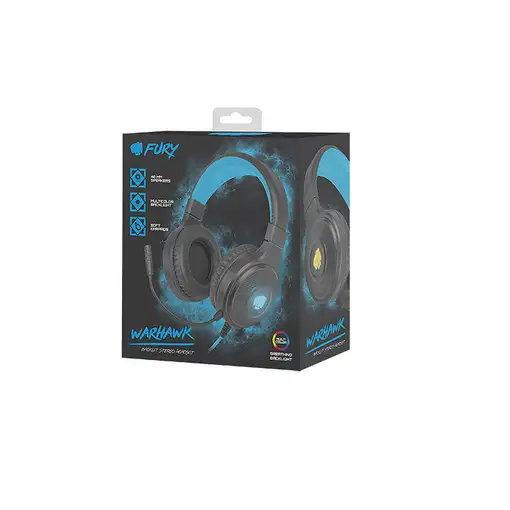 FURY NFU-1585 auricular y casco Auriculares Alámbrico Diadema Juego Negro, Azul