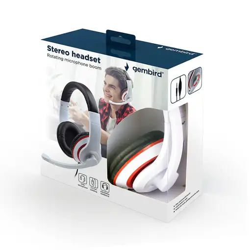 Gembird MHS-03-WTRDBK auricular y casco Auriculares Alámbrico Diadema Juego Negro,