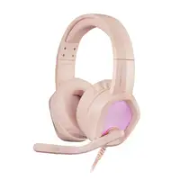 Mars Gaming MH320P Rosa, Auriculares Neodimio RGB Flow, Micrófono y Caja de Contro