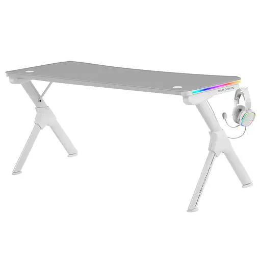 Mars Gaming MGDXLRGB, Mesa Gaming Ergonómica RGB, Soporte Auriculares y Bebida, Es