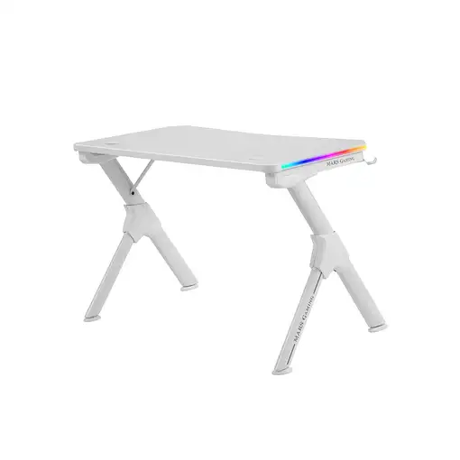 Mars Gaming MGDRGB, Mesa Ergonómica Gaming RGB, Soporte Auriculares y Bebida, Escr