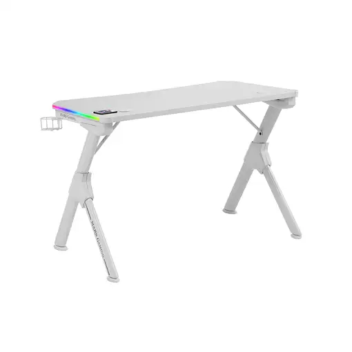 Mars Gaming MGDRGB, Mesa Ergonómica Gaming RGB, Soporte Auriculares y Bebida, Escr