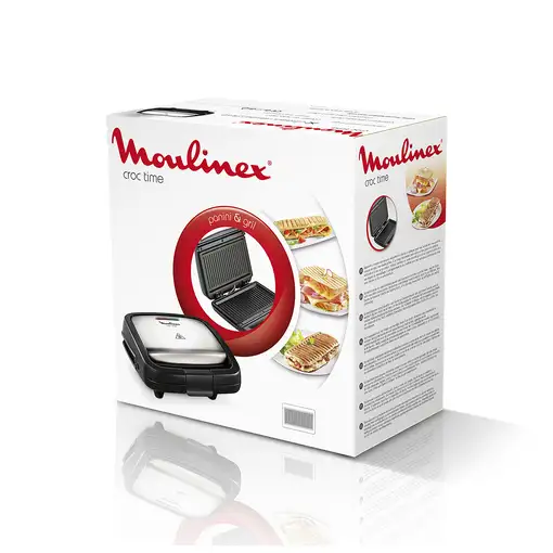 Moulinex SZ192D sandwichera 700 W Negro, Acero inoxidable