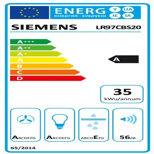 Siemens iQ500 LR97CBS20 campana De techo Negro, Blanco A 760 m³/h