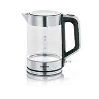 Severin WK 3420 tetera eléctrica 1,7 L 2200 W Negro, Acero inoxidable, Transparent