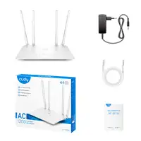 Cudy WR1200 router inalámbrico Ethernet rápido Doble banda (2,4 GHz / 5 GHz) Blanc