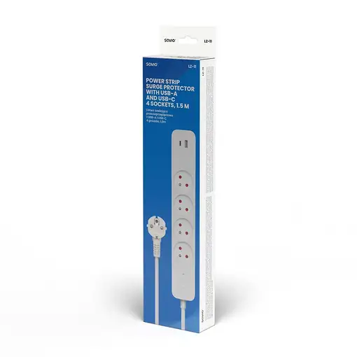 Savio LZ-114 4 salidas AC Tipo E 1,5 m 2 3680 W Blanco