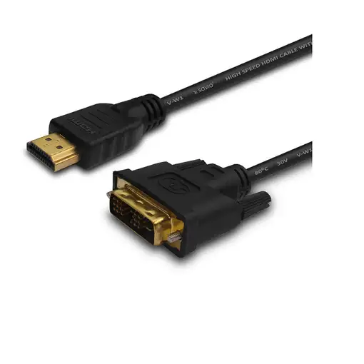 Savio CL-10 adaptador de cable de vídeo 1,5 m DVI HDMI tipo A (Estándar) Negro