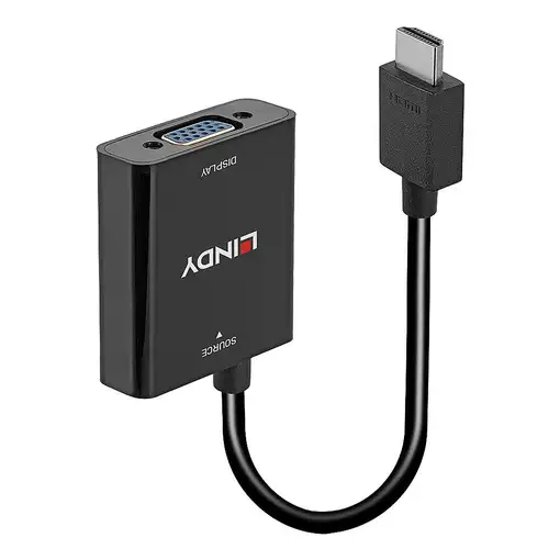 Lindy 38291 adaptador de cable de vídeo 0,1 m HDMI tipo A (Estándar) VGA (D-Sub) N