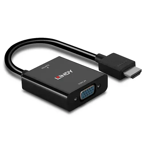 Lindy 38291 adaptador de cable de vídeo 0,1 m HDMI tipo A (Estándar) VGA (D-Sub) N