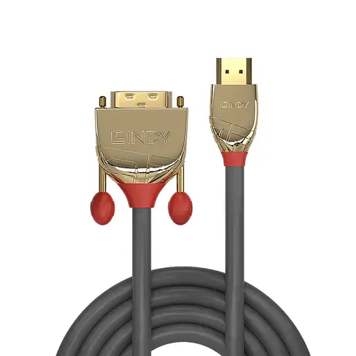 Lindy 36199 adaptador de cable de vídeo 15 m HDMI tipo A (Estándar) DVI-D Oro