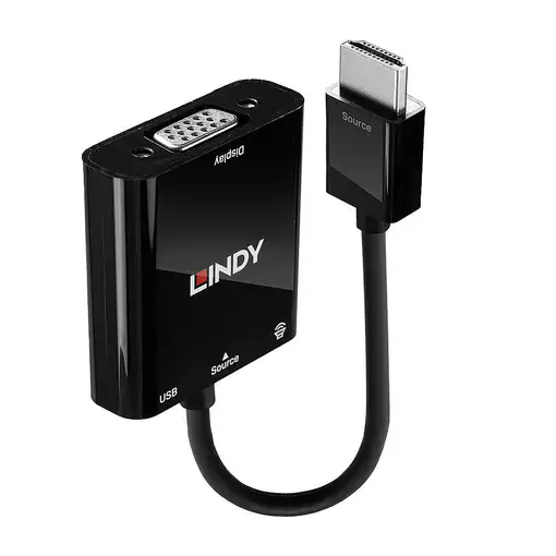 Lindy 38285 adaptador de cable de vídeo 0,1 m HDMI tipo A (Estándar) VGA (D-Sub) N