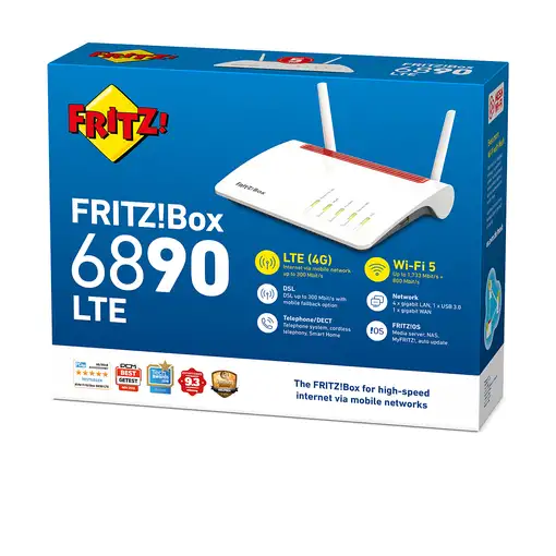 FRITZ!Box 6890 LTE INT router inalámbrico Gigabit Ethernet Doble banda (2,4 GHz /