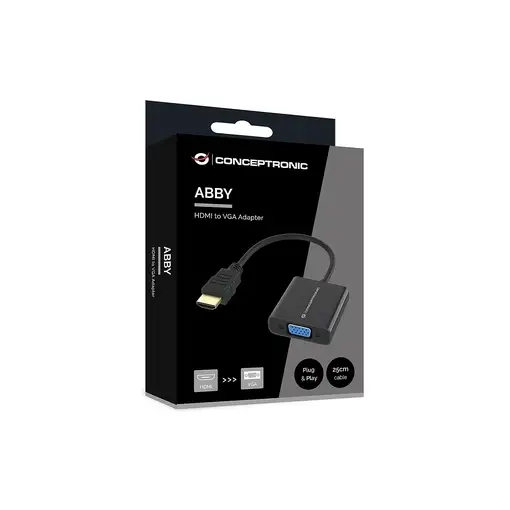 Conceptronic ABBY20B adaptador de cable de vídeo 0,25 m HDMI tipo A (Estándar) VGA