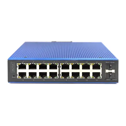 Digitus Conmutador PoE Gigabit Ethernet gestionado L2 industrial de 16+2 puertos