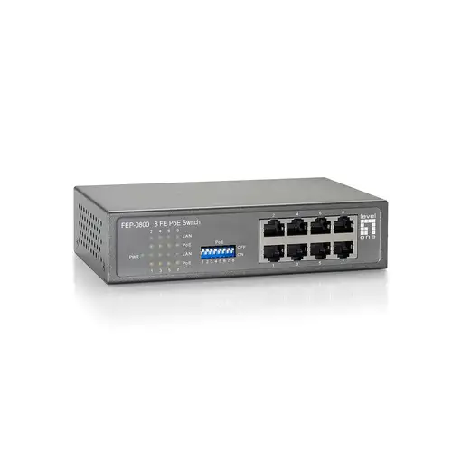 LevelOne FEP-0800 switch Fast Ethernet (10/100) Energía sobre Ethernet (PoE) Negro
