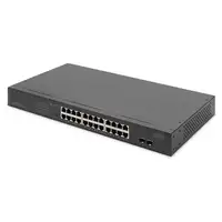 Digitus Conmutador de red Gigabit de 24 puertos, 19 pulgadas, 2 puertos Uplink, SF