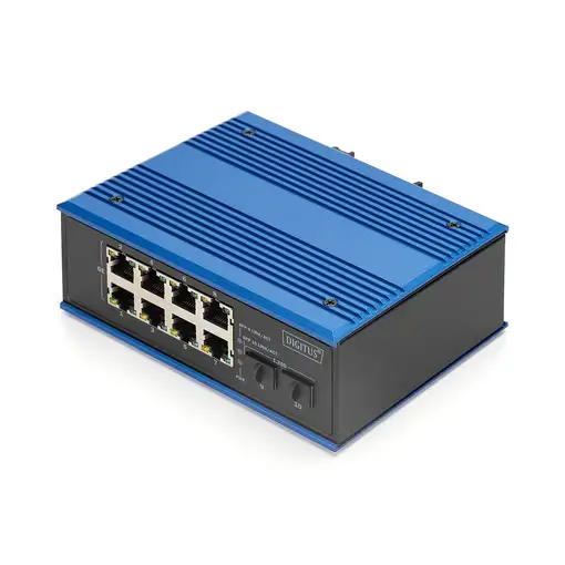 Digitus Conmutador PoE Gigabit Ethernet industrial de 8 + 2 puertos