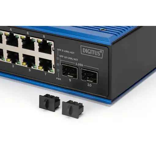 Digitus Conmutador PoE Gigabit Ethernet industrial de 8 + 2 puertos