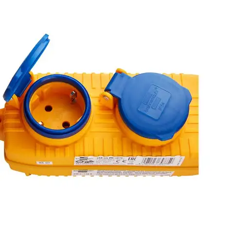 Brennenstuhl 1169200010 base múltiple 5 m 4 salidas AC Exterior Azul, Amarillo