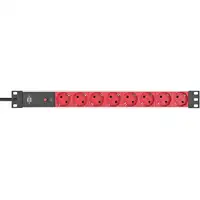 Brennenstuhl 1390007118 base múltiple 2 m 8 salidas AC Interior Negro, Rojo