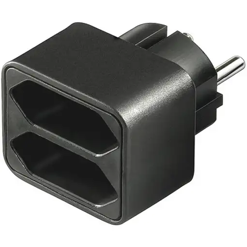 Goobay NK 002 adaptador de enchufe eléctrico Tipo C (Europlug) Negro