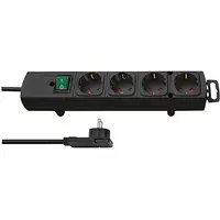 Brennenstuhl 1153100100 base múltiple 2 m 4 salidas AC Interior Negro