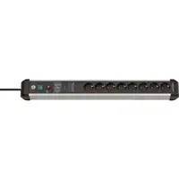 Brennenstuhl 1391010800 base múltiple 3 m 8 salidas AC Interior Negro, Plata