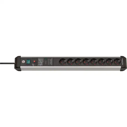 Brennenstuhl 1391010800 base múltiple 3 m 8 salidas AC Interior Negro, Plata