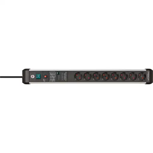 Brennenstuhl 1391010800 base múltiple 3 m 8 salidas AC Interior Negro, Plata