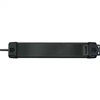 Brennenstuhl 1951160401 base múltiple 3 m 6 salidas AC Interior Negro