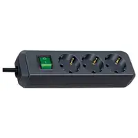 Brennenstuhl Eco-Line with switch and 1,5 mm² Ø cable base múltiple 5 m 3 salidas