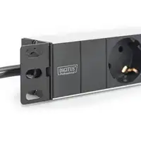 Digitus Regleta de enchufes con perfil de aluminio, toma de alimentación con 3 tom