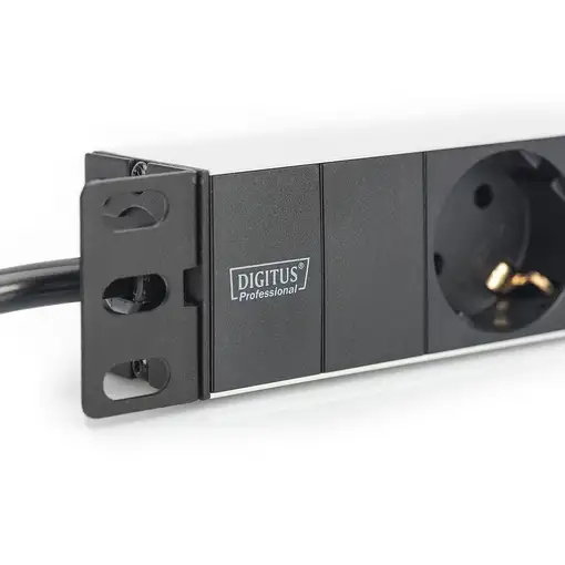 Digitus Regleta de enchufes con perfil de aluminio, toma de alimentación con 3 tom