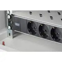 Digitus Regleta de enchufes con perfil de aluminio, toma de alimentación con 3 tom