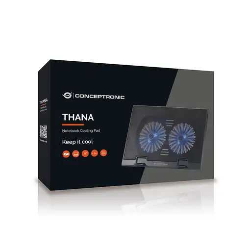 Conceptronic THANA02B almohadilla fría 43,2 cm (17") Negro