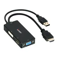 Lindy 38182 adaptador de cable de vídeo 0,15 m Negro
