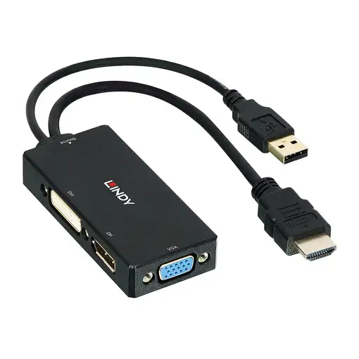 Lindy 38182 adaptador de cable de vídeo 0,15 m Negro