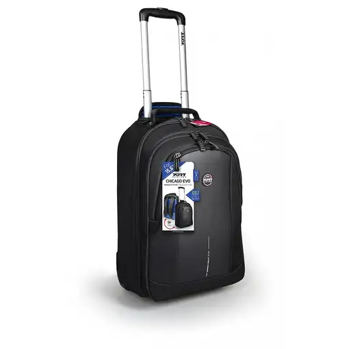 Port Designs CHICAGO EVO 39,6 cm (15.6") Maletín con ruedas Negro