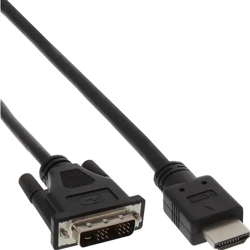 InLine 17659E adaptador de cable de vídeo 0,5 m HDMI DVI Negro