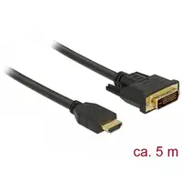 DeLOCK 85656 adaptador de cable de vídeo 5 m HDMI tipo A (Estándar) DVI Negro