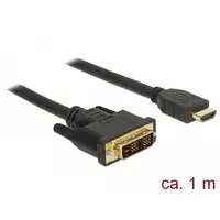 DeLOCK 85582 adaptador de cable de vídeo 1 m HDMI tipo A (Estándar) DVI-D Negro