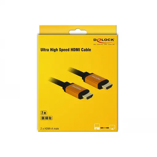 DeLOCK 85729 cable HDMI 2 m HDMI tipo A (Estándar) Negro, Oro