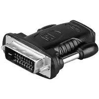 Goobay 68482 cambiador de género para cable HDMI 19pin F DVI-D 24+1pin M Negro