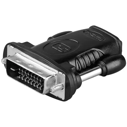 Goobay 68482 cambiador de género para cable HDMI 19pin F DVI-D 24+1pin M Negro