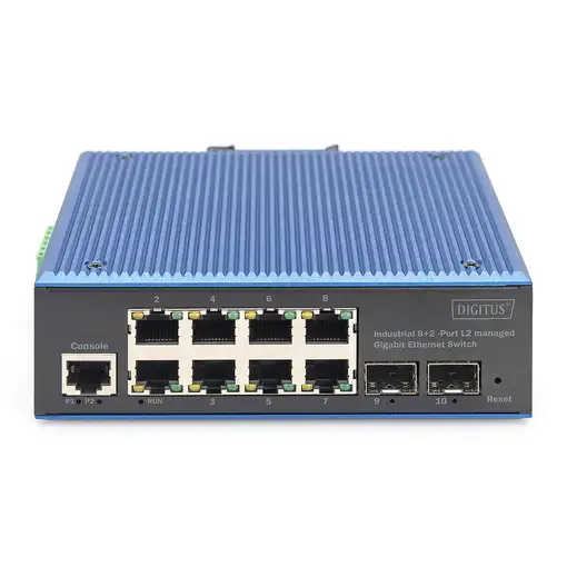 Digitus Conmutador Gigabit Ethernet industrial L2 de 8+2 puertos, managed