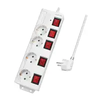LogiLink LPS252 base múltiple 1,5 m 4 salidas AC Interior Blanco