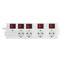 LogiLink LPS252 base múltiple 1,5 m 4 salidas AC Interior Blanco